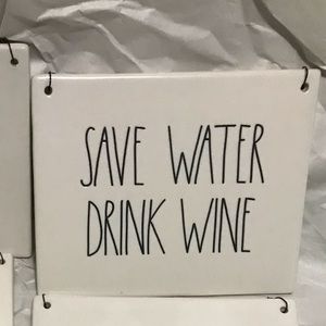 Rae Dunn Dave water drink wine sign
